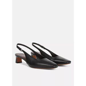 🆕VINCE Hart Slingback Kitten Heel Shoes Leather 8 Black